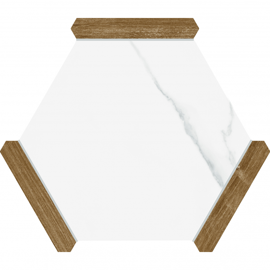 Hexline Collection Porcelain Tile for Walls & Floors 8.6″x9.8″ Matte – Denia Oak & Sacramento Gris