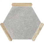 Hexline Collection Porcelain Tile for Walls & Floors 8.6″x9.8″ Matte – Denia Oak & Sacramento Gris