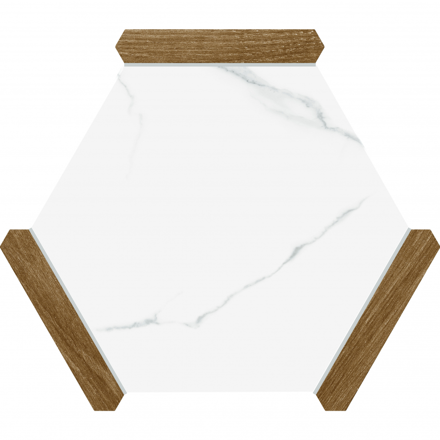 Hexline Collection Porcelain Tile for Walls & Floors 8.6″x9.8″ Matte – Denia Oak & Sacramento Gris
