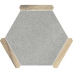 Hexline Collection Porcelain Tile for Walls & Floors 8.6″x9.8″ Matte – Denia Oak & Sacramento Gris