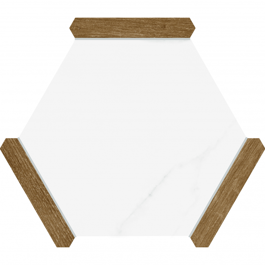 Hexline Collection Porcelain Tile for Walls & Floors 8.6″x9.8″ Matte – Denia Oak & Sacramento Gris