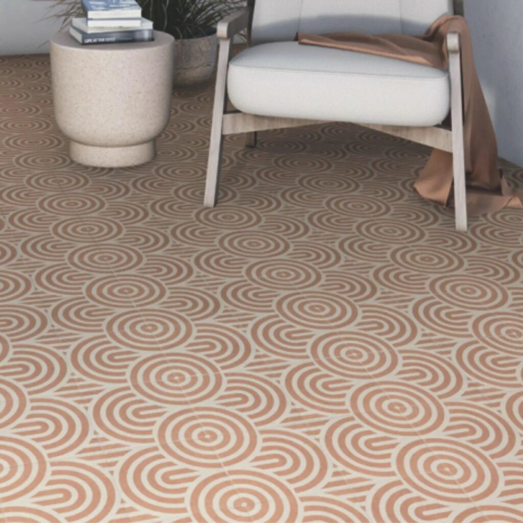 Modern Geometric Porcelain Tiles 8″x8″ – Decorative Terra & Green Tiles